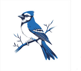 blue jay isolated on white