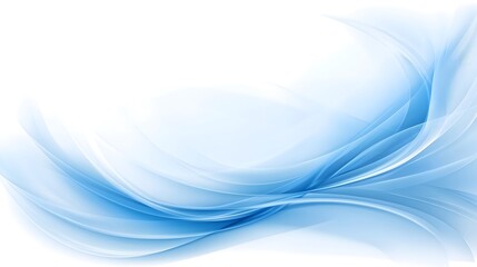 Abstract Blue Waves on White Background