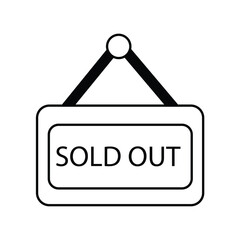 sold out glyph icon with white background vector stock illustration