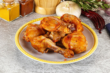 Raw marinated chicken drumstick for cooking