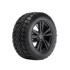 Obraz premium A high-performance black car tire designed for superior grip and durability on various surfaces.