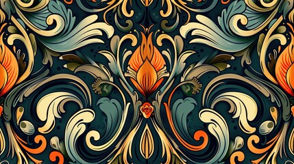 nouveau floral pattern wallpaper