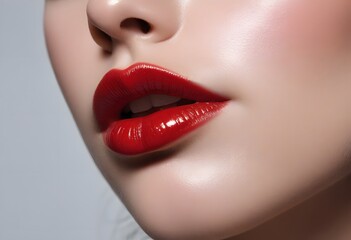 Obraz premium Close-up shot of beautiful woman lips