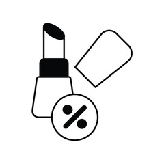 lipstick glyph icon with white background vector stock illustration