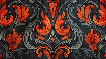 nouveau floral pattern wallpaper