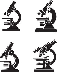 Microscope silhouette, Microscope icon, Microscope vector, 