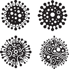 Virus silhouette, Virus icon, Virus vector, 