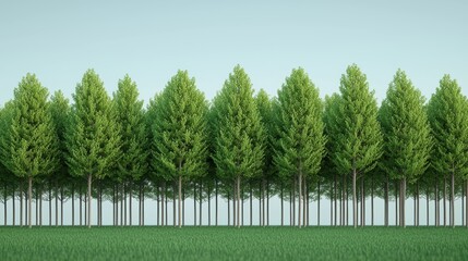 Fototapeta premium Futuristic Digital Forest: Simulation of Trees with Pixelated Leaves in Quality