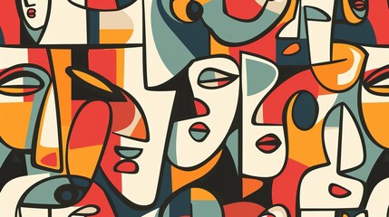 cubist pattern seamless wallpaper