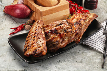 Grilled pork ribs with spices