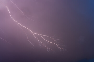 Lightning, lightening, thunder, storm in the mystery summer sky