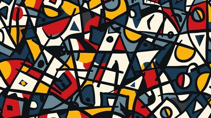 Obraz premium cubist abstract pattern wallpaper