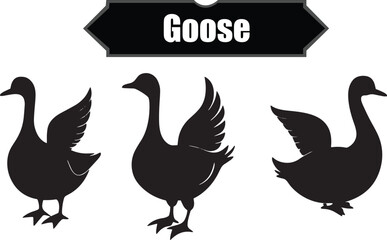 Obraz premium Goose Modern Black Silhouette Design Elements