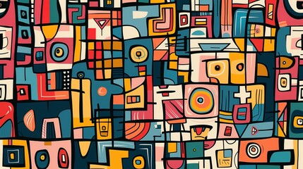 cubist abstract pattern wallpaper
