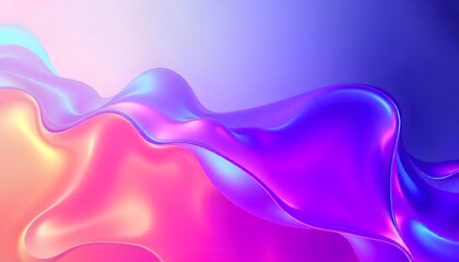 Colourful Holo gradient background of purple and blue, Swirling, Render 3D surface and iridescent colors. reminiscent of a cosmic nebula