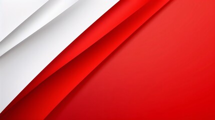 Obraz premium Bold red and white banners set against a gradient background, providing a striking contrast and plenty of central space for Canada Day text