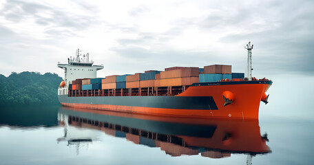 PNG Cargo ship transportation watercraft freighter.