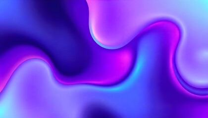 Naklejka premium Colourful Holo gradient background of purple and blue, Swirling, Render 3D surface and iridescent colors. reminiscent of a cosmic nebula