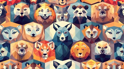 Geometric animal pattern wallpaper