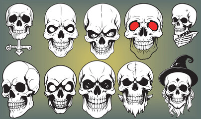 Skulls are frequently used in fashion designs, especially for rock bands, street wear, or gothic brands. Line art skulls can give a minimalist yet bold aesthetic.