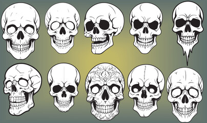 Skulls are frequently used in fashion designs, especially for rock bands, street wear, or gothic brands. Line art skulls can give a minimalist yet bold aesthetic.