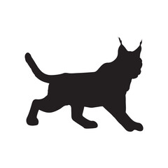 Lynx silhouette collection , Silhouette of Black Lynx, isolated on white background (Vector)