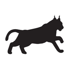 Lynx silhouette collection , Silhouette of Black Lynx, isolated on white background (Vector)