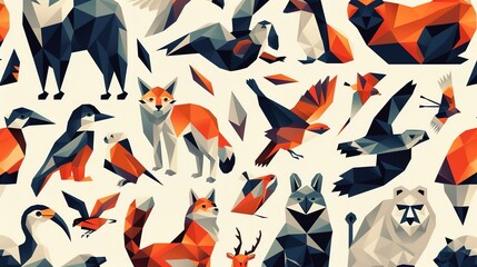 Obraz premium Geometric animal pattern wallpaper