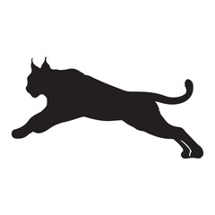 Lynx silhouette collection , Silhouette of Black Lynx, isolated on white background (Vector)