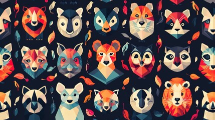 Obraz premium Geometric animal pattern wallpaper