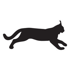 Lynx silhouette collection , Silhouette of Black Lynx, isolated on white background (Vector)