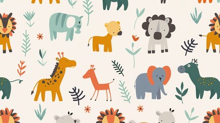 Obraz premium Animal pattern seamless wallpaper