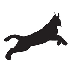 Lynx silhouette collection , Silhouette of Black Lynx, isolated on white background (Vector)