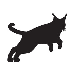 Lynx silhouette collection , Silhouette of Black Lynx, isolated on white background (Vector)