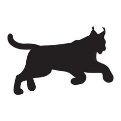 Lynx silhouette collection , Silhouette of Black Lynx, isolated on white background (Vector)