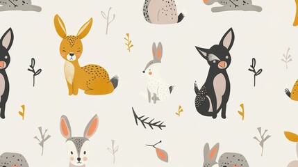 Animal pattern seamless wallpaper