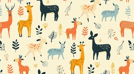 Animal pattern seamless wallpaper