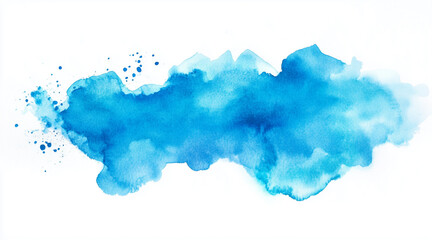 Obraz premium Blue watercolor background. Artistic hand paint. Isolated on transparent background. isolated on white background,. Created using Generative AI Technology 