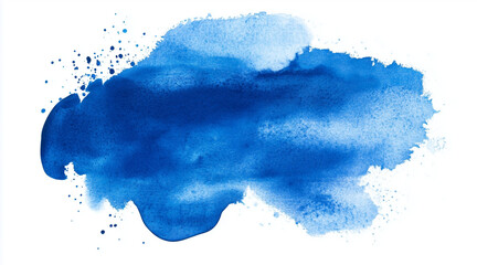 Blue watercolor background. Artistic hand paint. Isolated on transparent background. isolated on white background,. Created using Generative AI Technology
