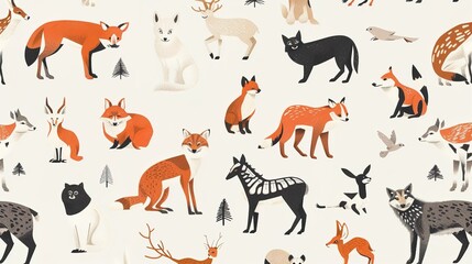 Obraz premium animal pattern seamless wallpaper