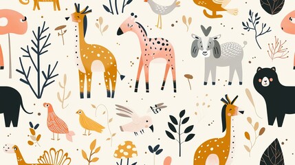 animal pattern seamless wallpaper