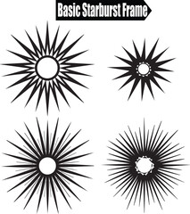 Obraz premium Basic Starbust Frame Artistic Silhouette Elements in Black