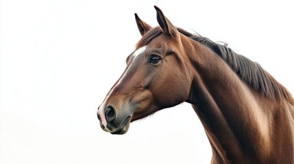 Naklejka premium Close-up Portrait of a Brown Horse with White Markings