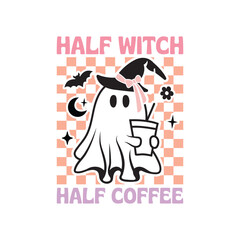 Half Witch Half Coffee Retro SVG