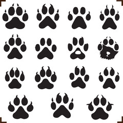 Basic Paw Abstract Silhouette Vector Graphics Pack