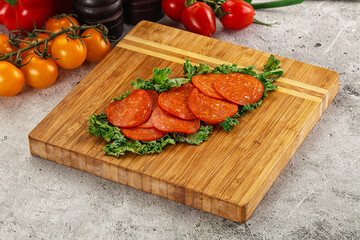 Spanish salami cured chorizo sausage