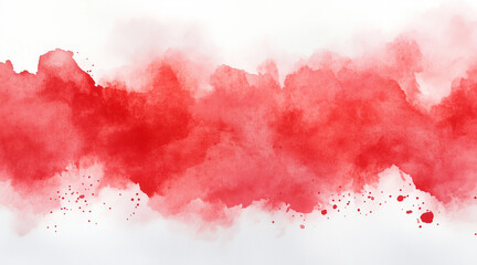 Obraz premium Red watercolor background. Artistic hand paint. Isolated on transparent background. isolated on white background,. Created using Generative AI Technology 