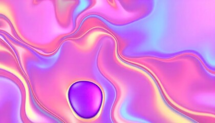 Swirling, Render 3D surface and iridescent colors of purple and blue, Holo gradient. reminiscent of a cosmic nebula