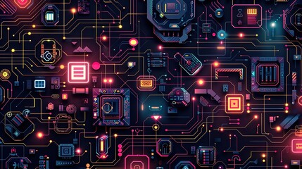 retro technology pattern wallpaper
