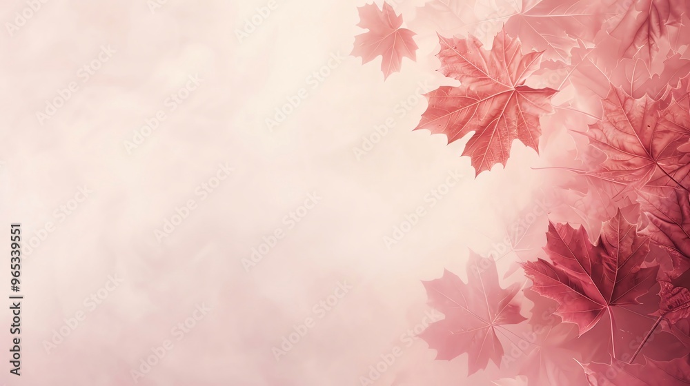 Wall mural Subtle maple leaf patterns on a soft pastel background, adding a delicate touch with ample blank space for Canada Day content